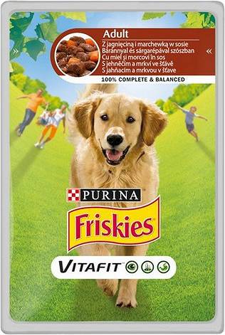 PURINA Friskies Adult - Jagnięcina i Marchewka - mokra karma dla psa - 100 g
