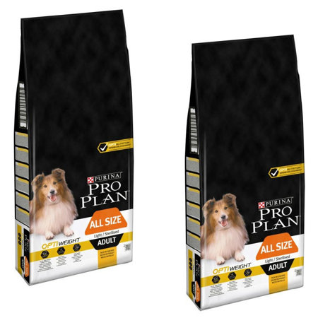 PURINA PRO PLAN Adult Light/Sterilised - sucha karma dla psa - 2x14 kg