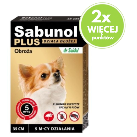 SABUNOL PLUS - obroża przeciw pchłom i kleszczom dla psa 35cm