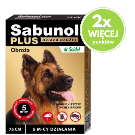 SABUNOL PLUS - obroża przeciw pchłom i kleszczom dla psa 75cm