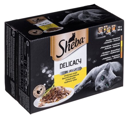 SHEBA Delicacy in Jelly Smaki Drobiowe - mokra karma dla kota - saszetka - 12x85 g