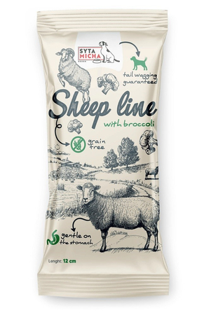 SYTA MICHA Sheep line Owca z brokułem - gryzak dla psa - 12 cm