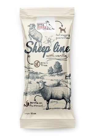 SYTA MICHA Sheep line Owca z wanilią dla szczeniąt - gryzak dla psa - 12 cm