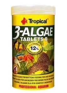 TROPICAL 3-Algae Tablets B - pokarm z algami dla ryb roślinożernych 250ml/150g 830szt.