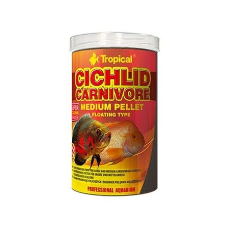 TROPICAL Cichlid Carnivore Medium Pellet - pokarm dla pielęgnic mięsożernych 500ml/180g