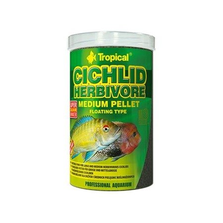 TROPICAL Cichlid Herbivore Medium Pellet - pokarm dla pielęgnic roślinożernych 500ml/180g