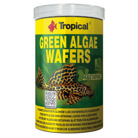 TROPICAL Green Algae Wafers - roślinny pokarm dla glonojadów i innych ryb dennych oraz skorupiaków 100ml/45g