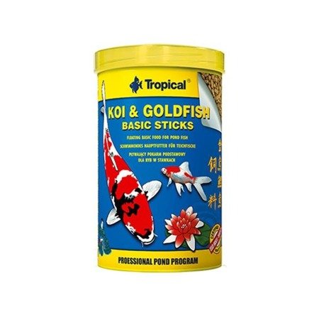 TROPICAL Koi & GoldFish Basic Sticks - pokarm w pałeczkach dla ryb stawowych 5l/450g