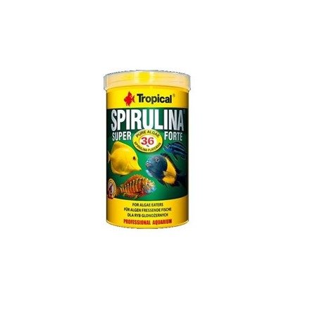 TROPICAL Super Spirulina Forte 36% - pokarm roślinny dla rybek w płatkach 21l/4kg