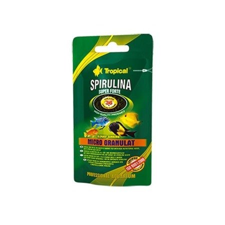 TROPICAL Super Spirulina Forte Micro Granulat - granulowany pokarm roślinny dla rybek 22g