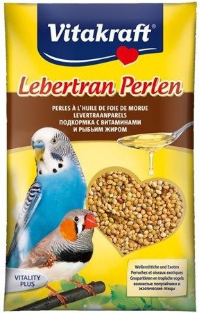 VITAKRAFT Lebertran Perlen - perełki z tranem dla papugi falistej 20g