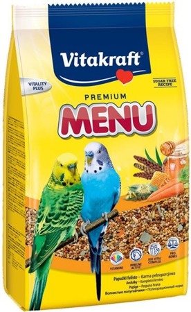VITAKRAFT Menu Vital - pokarm podstawowy z miodem dla papużki falistej 500g