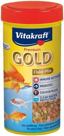 VITAKRAFT Premium GOLD Flake-Mix - pokarm dla złotych rybek i ryb zimnowodnych 250 ml