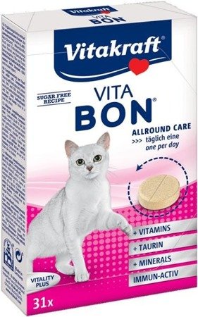 VITAKRAFT Vita Bon - tabletki witaminowe z tauryną dla kotów 31 tab.