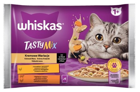 WHISKAS Tasty Mix Kremowe Wariacje w sosie - mokra karma dla kota - saszetka 13x(4x85g)